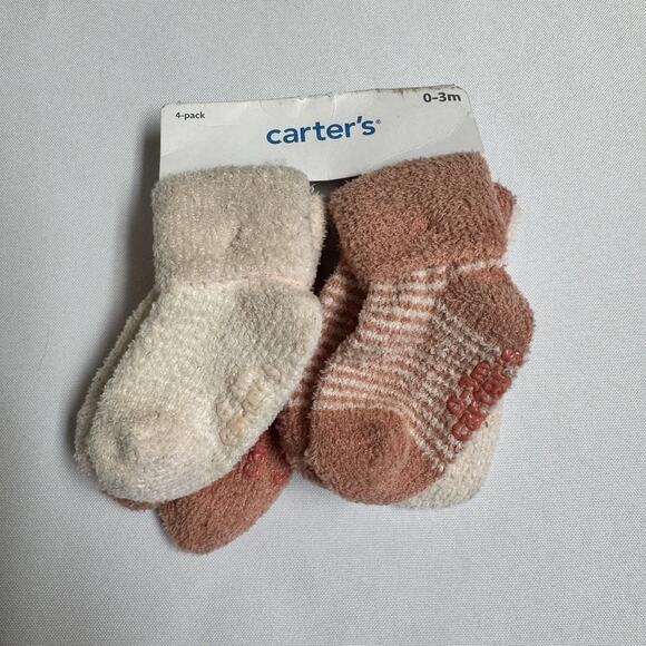 Carter's Other - Carter's Cozy Chenille Socks 4 pack Size 0-3 Months Coral, Peach